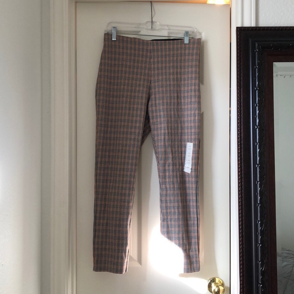 orange and black plaid pants